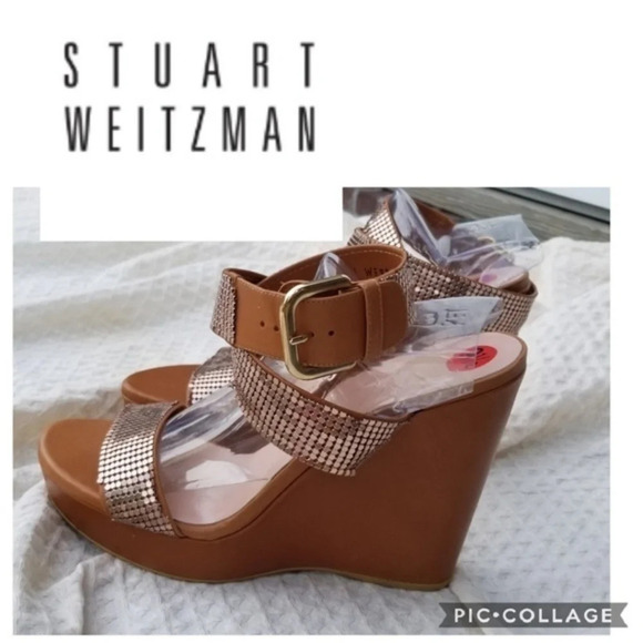 Stuart Weitzman  Leather and allumesh‎ sandals 9.5 NWD - Picture 1 of 8